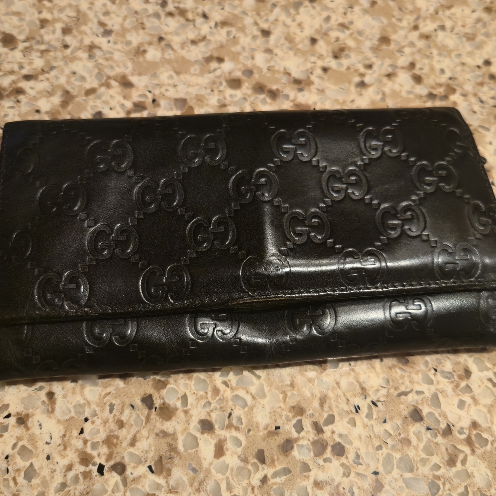 Gucci Black Embossed Leather Wallet